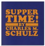 Charles Schulz Hand-Drawn Sketch of Snoopy Within His Signed ''Peanuts'' Foodie Theme Book, ''Suppertime!''