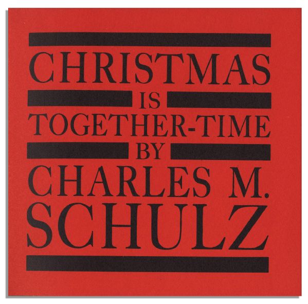 Charles Schulz Sketch of Linus Within His Signed ''Peanuts'' Christmas Theme Book