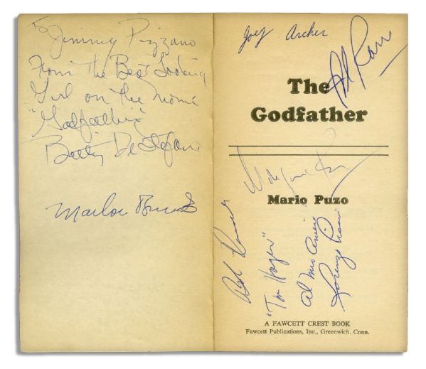 The Godfather Book Signed by the Cast of the Celebrated Film -- Signed by Brando, Pacino, Keaton, Caan, Shire, Martino and Others