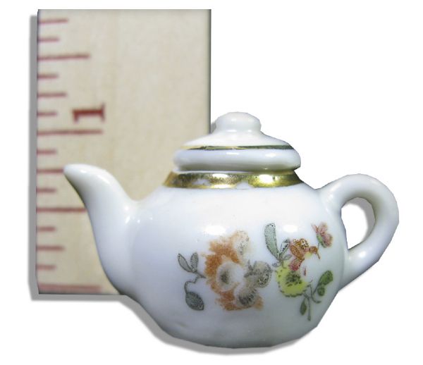 Renoir Personally Owned & Painted Miniature Porcelain Teapot -- One of Only 7 Known Renoir Painted Porcelains From His Time as an Apprentice in a Porcelain Factory