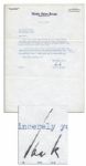 John F. Kennedy Typed Letter Signed From 1954 -- ...in the case of Louis Scorperotti who is desirous of having his brother, Giuseppe Scaparrotta come to the United States from Italy...