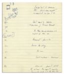 John F. Kennedys Handwritten Notes From 1953 as a Massachusetts Senator