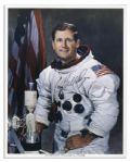 Lot of of 9 Astronaut Signed 8'' x 10'' NASA Photos -- Vance Brand, Paul Weitz, Jerry Carr, Ed Gibson, Joe Kerwin & Bill Pogue