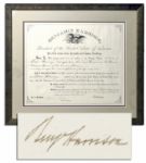 Benjamin Harrison Document Signed as President