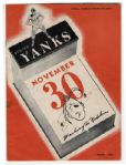 Boston Yanks vs. Washington Redskins Program From 30 November 1947 -- Near Fine Condition