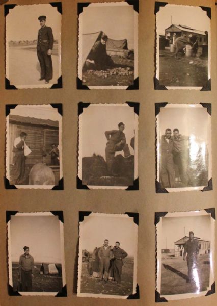 American GI's Personal WWII Photo Album Featuring Pictorial Accounts of North Africa and Italy as Well as Basic Training -- Includes Several Pictures of War Tanks -- Nearly 300 Photos