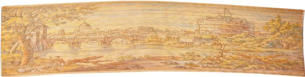 Two 19th Century Books With Rare Paintings of the Tiber and Thames Rivers Along Fore-Edge