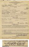 Jazz Musician Hampton Hawes Files a Claim for Wages Not Paid in 1946 -- Signed Hampton Hawes