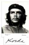 Original 8.5 x 11 Heroic Warrior Photograph of Che Guevara -- Signed by Photographer Alberto Korda