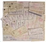Bubba Smith Twice-Signed Checks -- Lot of 79