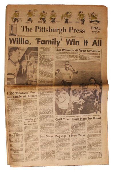 Lot of Three Pittsburgh Pirates Newspapers From Their World Series Wins -- 1960, 1971 & 1979