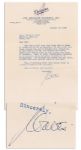 Longtime President of the Dodgers Wally OMalley Typed Letter Signed -- ...We must also have several holes in the head...
