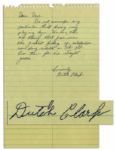 HOFer Earl Dutch Clark Autograph Letter Signed -- ...the greatest feeling of satisfaction was being selected on the all-pro team for six straight years... -- With PSA/DNA COA
