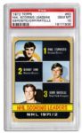 1972 Topps -- NHL Scoring Leaders #63 -- Featuring Phil Esposito, Bobby Orr & Jean Ratelle -- PSA 10 -- Population 1 of 1