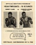 Sonny Liston vs. Henry Clark 1968 Heavyweight Fight Program