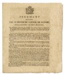 Death Sentence for Napoleons Aide de Camp, General Charles de la Bedoyere -- ...convicted of crimes of treason and rebellion, for having lent support in the invasion made by Bonaparte...