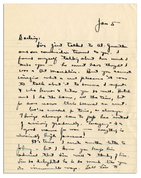 General Dwight Eisenhower WWII Autograph Letter Signed to His Wife, Mamie -- ''...'Emergency' is a good name for war...high pressure!...''