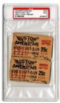 Pair of Boston American Raincheck Ticket Stubs -- For 1910 Red Sox Season -- PSA Certified