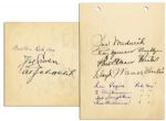 1938 Signatures by Ted Williams, Joe Medwick, Paul Waner, Lloyd Waner & Six Other Baseball Greats