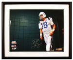 Peyton Manning Signed & Framed Large 20 x 16 Photo From 2007 Superbowl XLI -- With Steiner COA & NFL Hologram