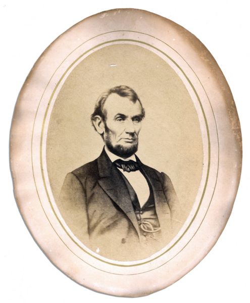 Abraham Lincoln Civil War-Era Presidential Albumen Photo -- Depicting the President in His Five Dollar Bill Portrait