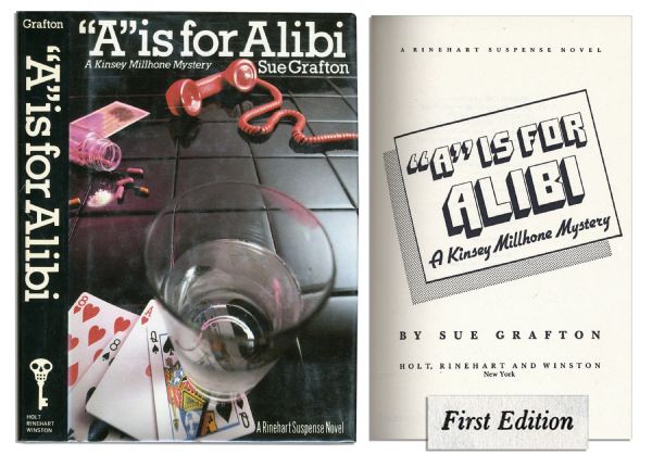 First Edition, First Printing of '''A' is for Alibi'' -- The First Tome in Sue Grafton's Wildly Popular Mystery Series