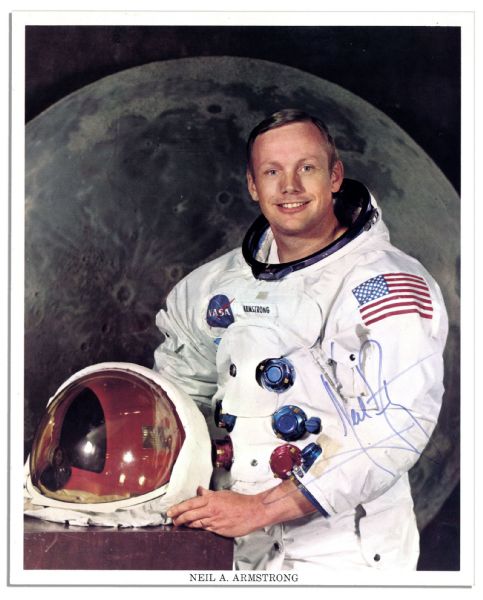 Neil Armstrong 8'' x 10'' Signed Photo -- Uninscribed & Near Fine -- With PSA/DNA COA