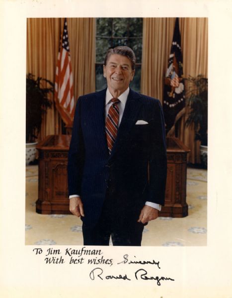 President Ronald Reagan Signed 8'' x 10'' Photo