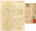 Rene Gagnon Autograph Letter Twice-Signed From Central Pacific / Oct. 17, 1944, 4 Months Before Iwo Jima -- ...I hope you didnt forget the reason I joined up in this outfit...