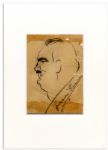 Art by Opera Great Enrico Caruso -- Signed Bust Sketch in Profile of Caruso Is Likely Him in Character