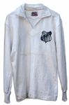 Pele Original 1960's Santos Jersey -- Worn by the Top Scorer in Soccer Named ''Athlete of the Century'' -- With COA from Brazil World Cup Teammate & Winner, Marco Antonio