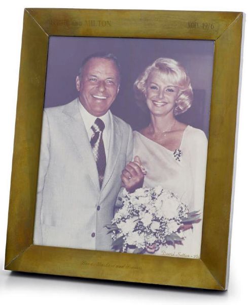 Frank Sinatra Picture Frame Gifted to Milton Berle -- Engraved ''Love, Barbara And Francis''