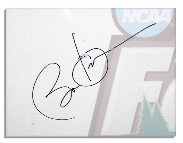 Barack Obama Signed as President Leaderboard for the 2012 NCAA Women's Basketball Championship -- With Obama's Team Picks Handwritten by Him