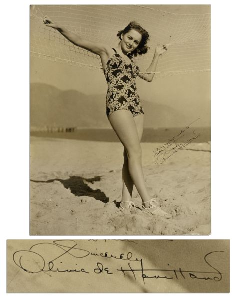 Olivia de Haviland Oversized Photo Signed -- 14.75'' x 19.25''
