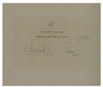 Gorgeous Royal Christmas Card Signed by Queen Elizabeth II as Queen Together With Prince Philip -- Near Fine