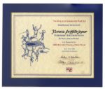 Florence Flo Jo Griffith-Joyner Official 1988 Seoul Olympics Certificate -- Securing Her Place in the Summer Games, In Which She Ultimately Would Set Incredible World Records