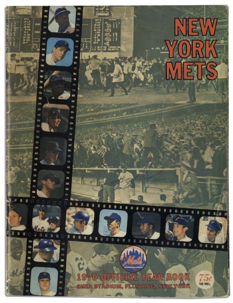 World Series Champion New York Mets 1969 Team-Signed Photo Centerfold in the 1970 Mets Yearbook -- With JSA LOA