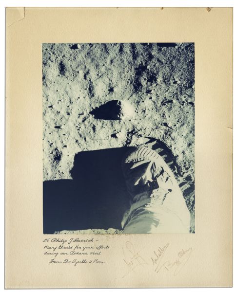 Apollo 11 Large Photo Display Signed by Neil Armstrong, Michael Collins & Buzz Aldrin