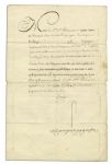 French Military Document Signed by King Louis XV -- Using His Masonic Signature