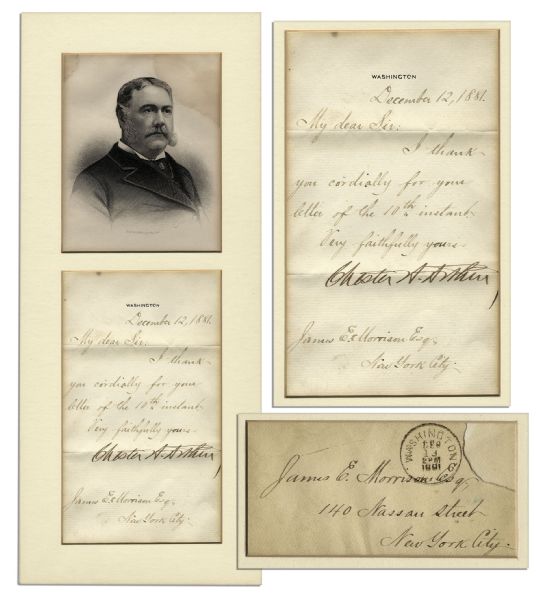 Chester A. Arthur Letter Signed as President -- 1881
