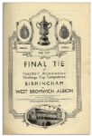 Exceedingly Rare Official Program for the 1931 F.A. Cup Finals -- In Which Two Midlands Rivals Competed, as the Only West Midlands Local Derby in the Cup's History