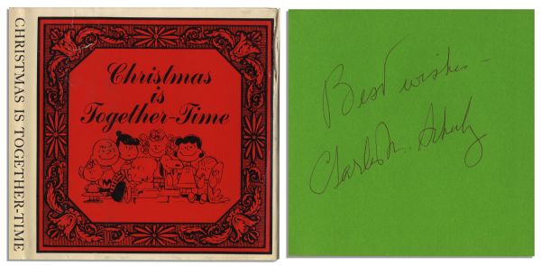 Charles Schulz Signed ''Peanuts'' Christmas Theme Book
