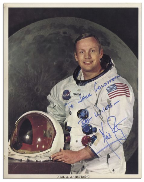 Excellent Neil Armstrong 8'' x 10'' Signed & Inscribed Photo