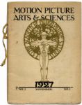 Scarce Motion Picture Arts & Sciences Academy Magazine Volume 1, No. 1 -- Established in 1927 With Only This Sole Issue Published