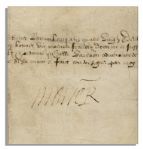 Mary Queen of Scots Document Signed During the Throckmorton Plot to Kill Queen Elizabeth I -- Scarce