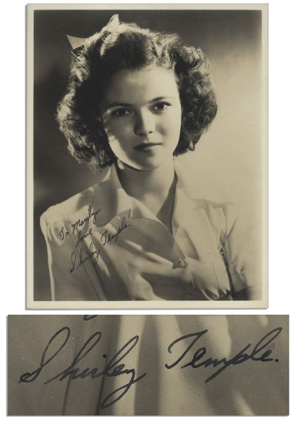 1940's Shirley Temple Signed 8'' x 10'' Photo