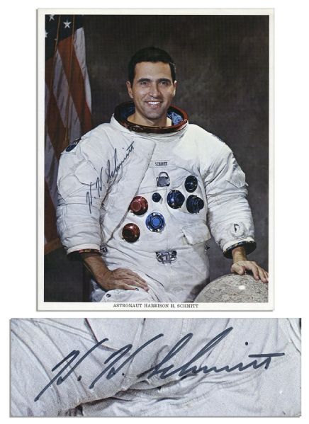 Harrison Schmitt 8'' x 10'' Photo Signed -- The Last Astronaut to Walk on the Moon