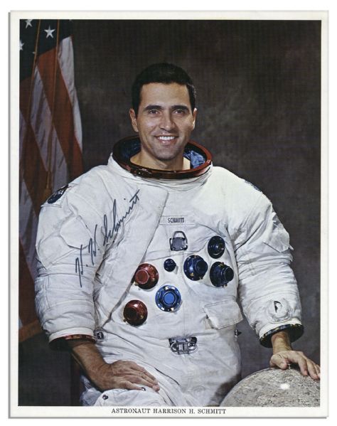 Harrison Schmitt 8'' x 10'' Photo Signed -- The Last Astronaut to Walk on the Moon