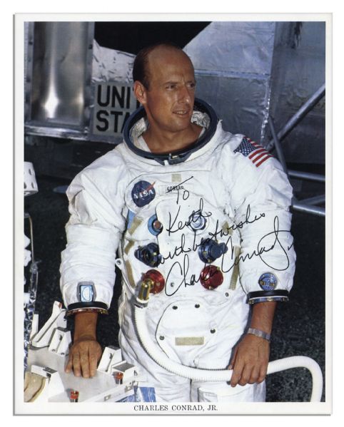 Apollo Astronauts Lot of 6 Photos Signed -- Frank Borman, Charles Conrad, Alan Bean, Tom Stafford, Gene Cernan & Charles Duke