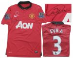 Manchester United Football Shirt Match Worn and Signed by Patrice Evra